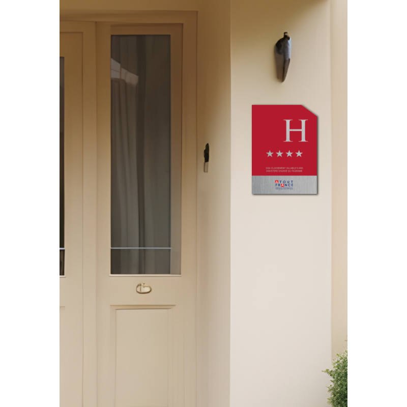 Plaque de Classement Étoiles pour Hôtel - Fixation Fournies| Plaques de Classement